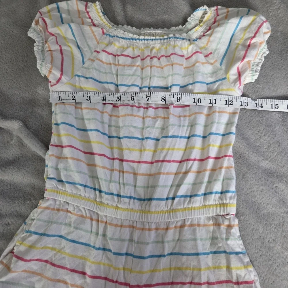 Old Navy Romper Girls 10-12 White Striped Knit Elastic Waist Summer Casual